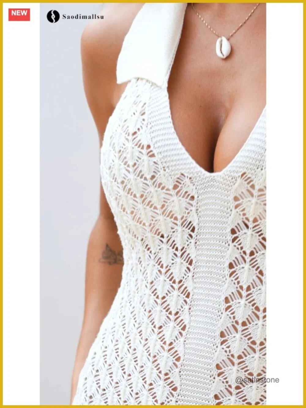 Sexy Backless Fringe Crochet Maxi Beach Cover Up Dress